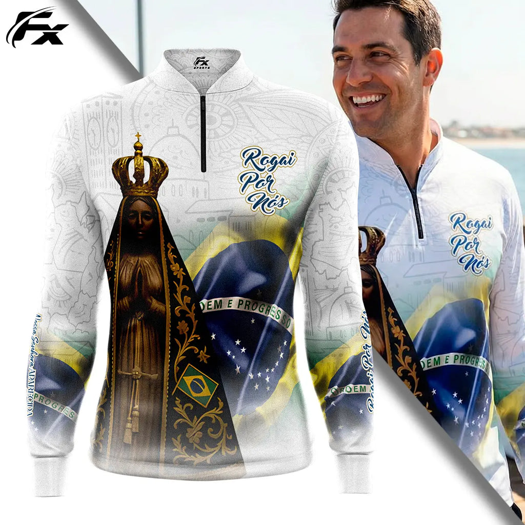Camisa Nossa Senhora Aparecida Rogai Por Nós Manga Longa – COMPRE 1 LEVE 3 - foto 2