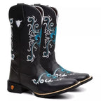 Bota Texana Feminina "Orquídea Azul"
