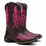 Bota Texana Feminina "Floral Rosa"