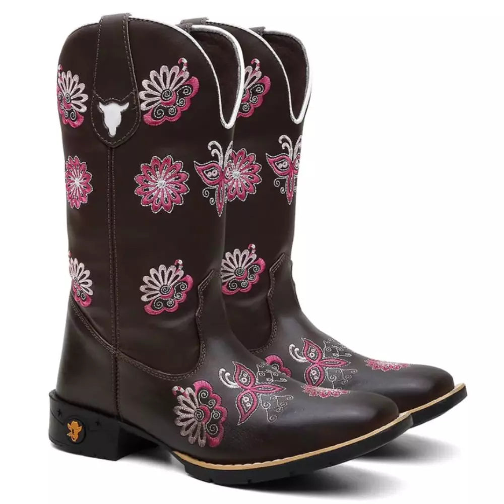Bota Texana Feminina "Mandala Rosa"