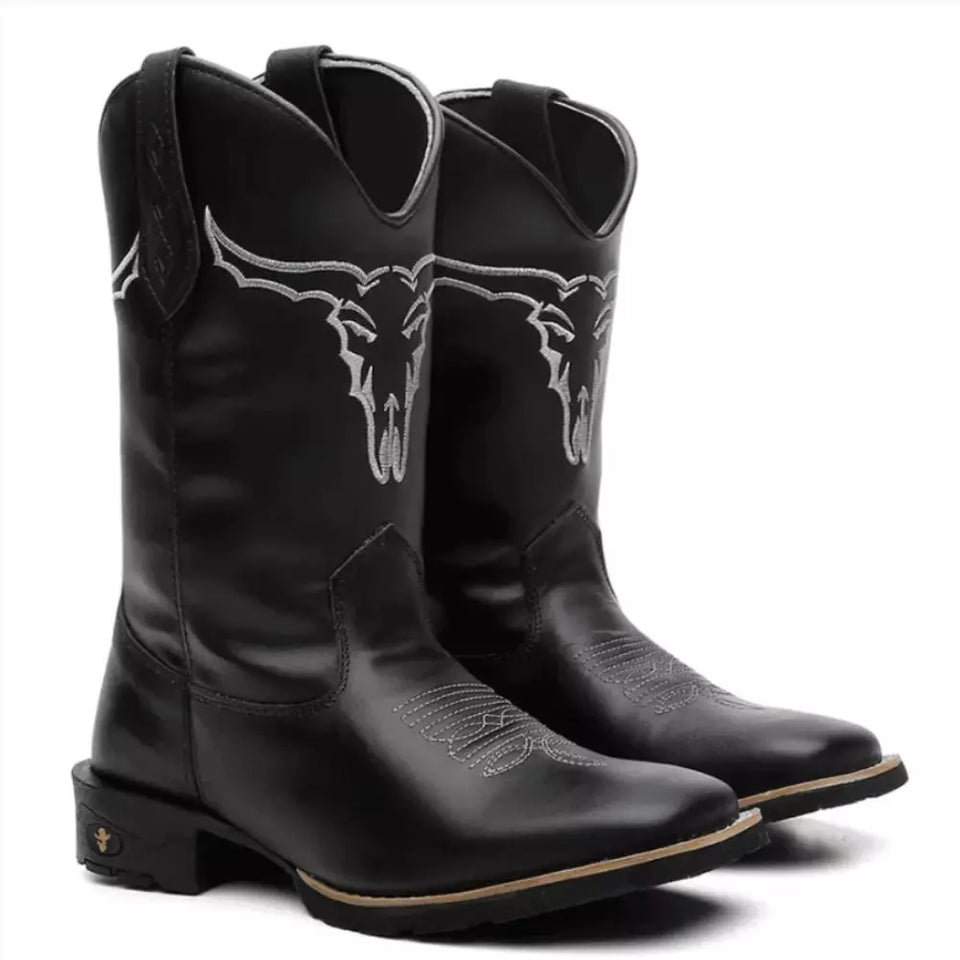 Bota Texana Masculina "Boi da Cara Preta"