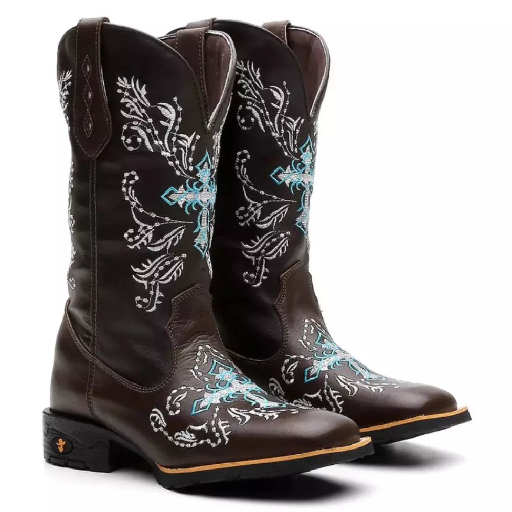 Bota Texana Feminina "Cruz Azul"