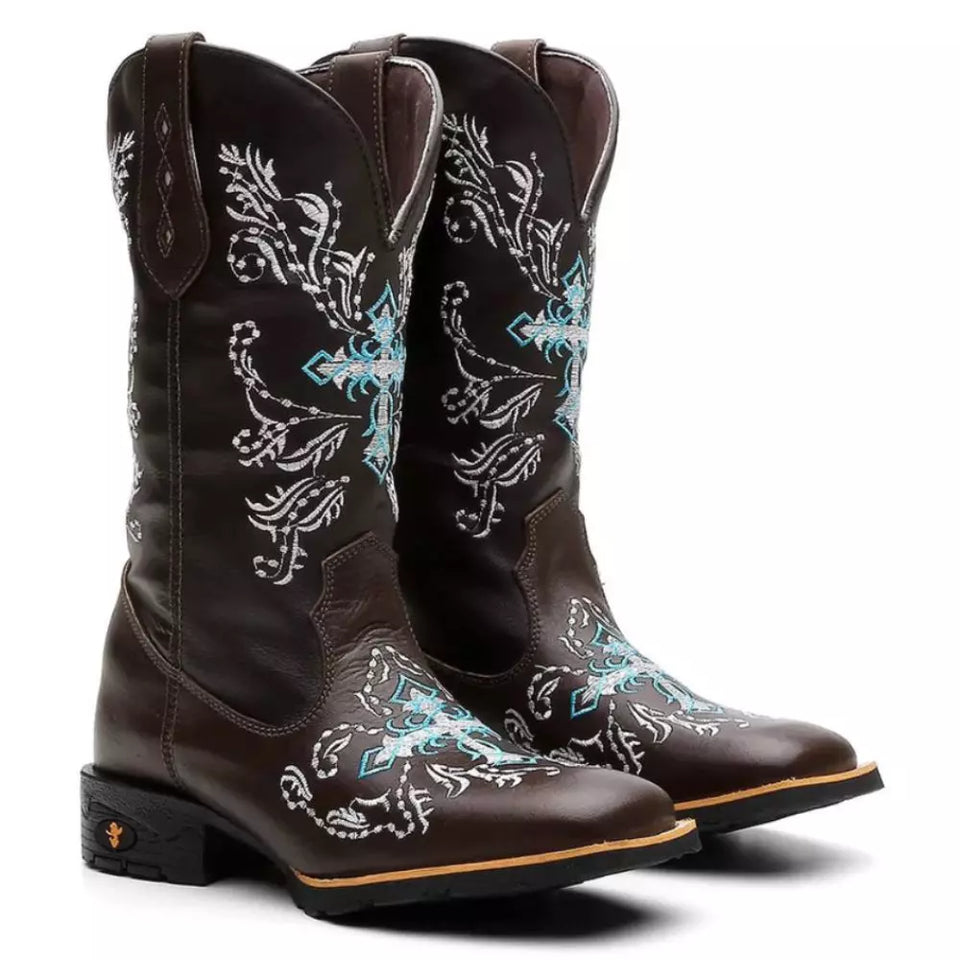 Bota Texana Feminina "Cruz Azul"