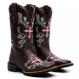 Bota Texana Feminina "Cruz Rosa"