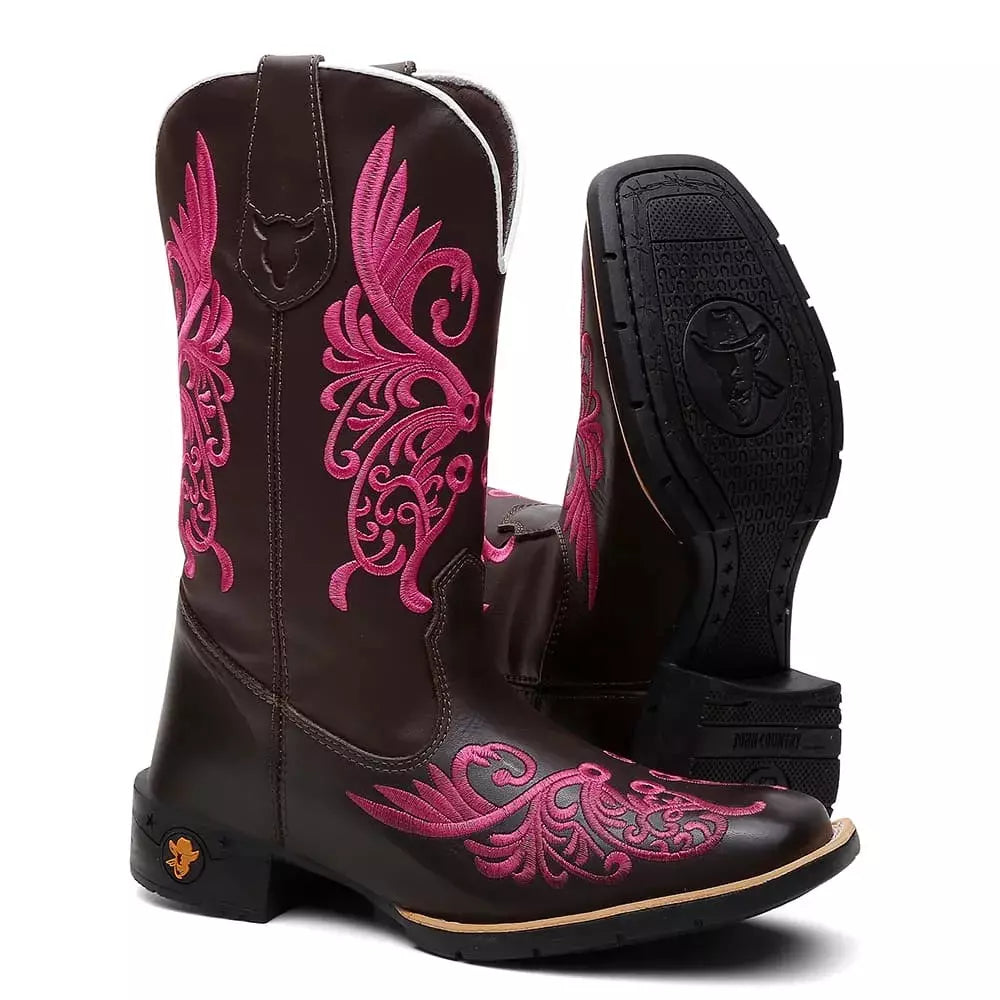 Bota Texana Feminina "Floral Rosa" - foto 2