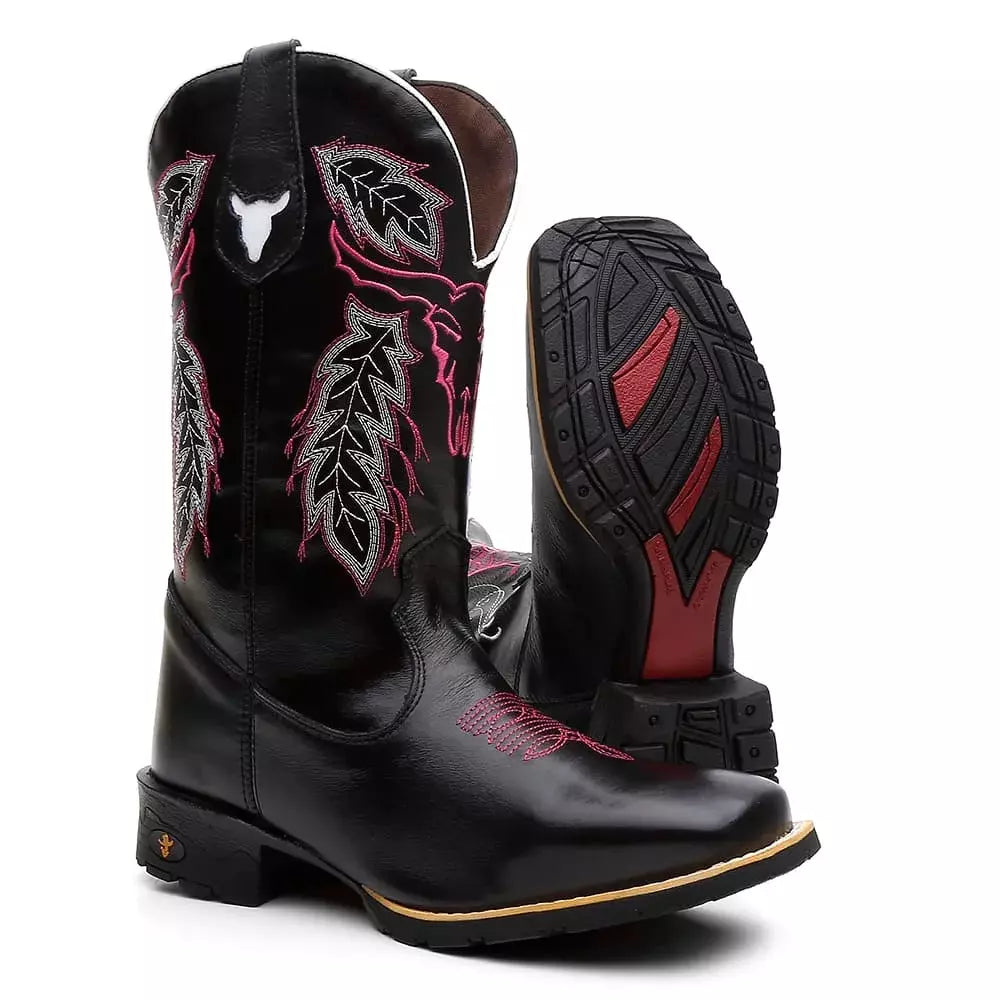 Bota Texana Feminina "Cara de Boi" Rosa - foto 2