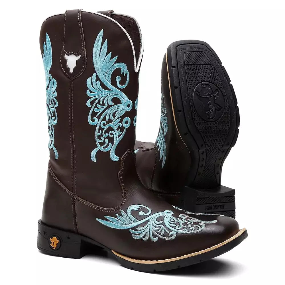 Bota Texana Feminina "Floral Azul" - foto 2