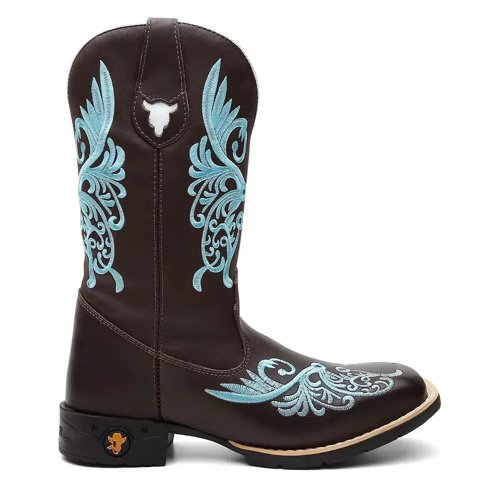 Bota Texana Feminina "Floral Azul" - foto 3