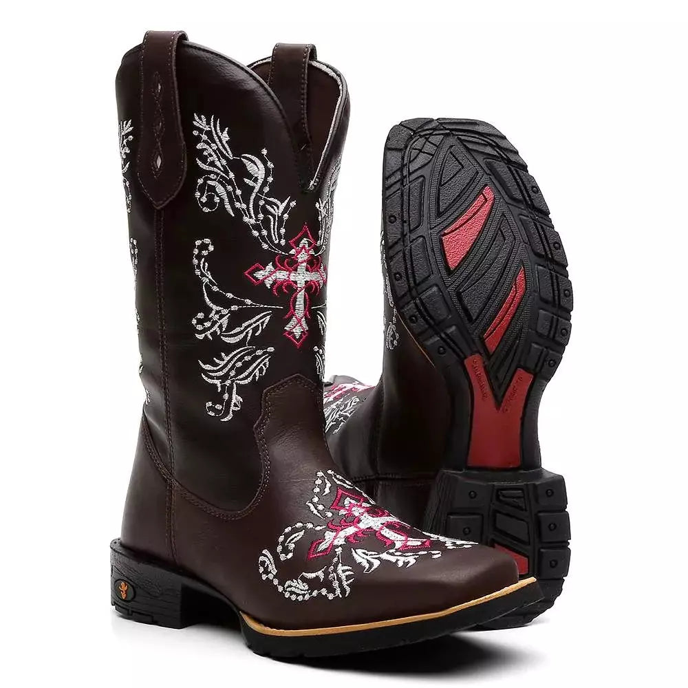 Bota Texana Feminina "Cruz Rosa" - foto 2