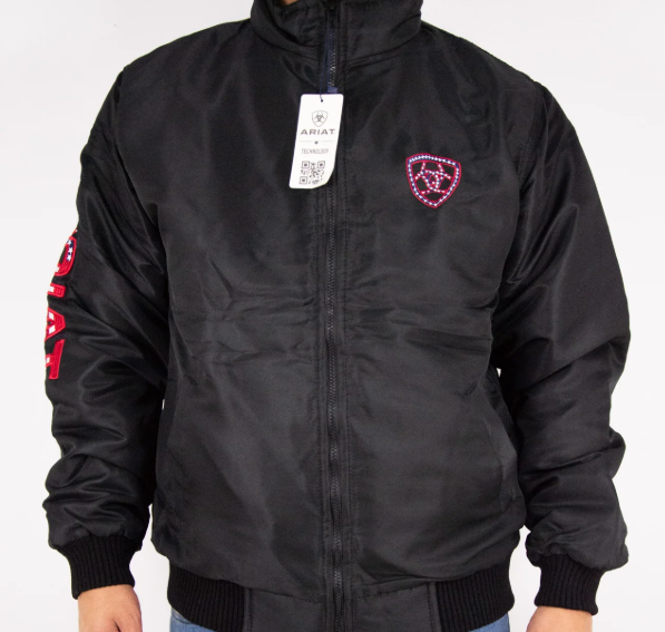 Jaqueta Masculina Ariat - Preta Bordado Vermelho Estrela