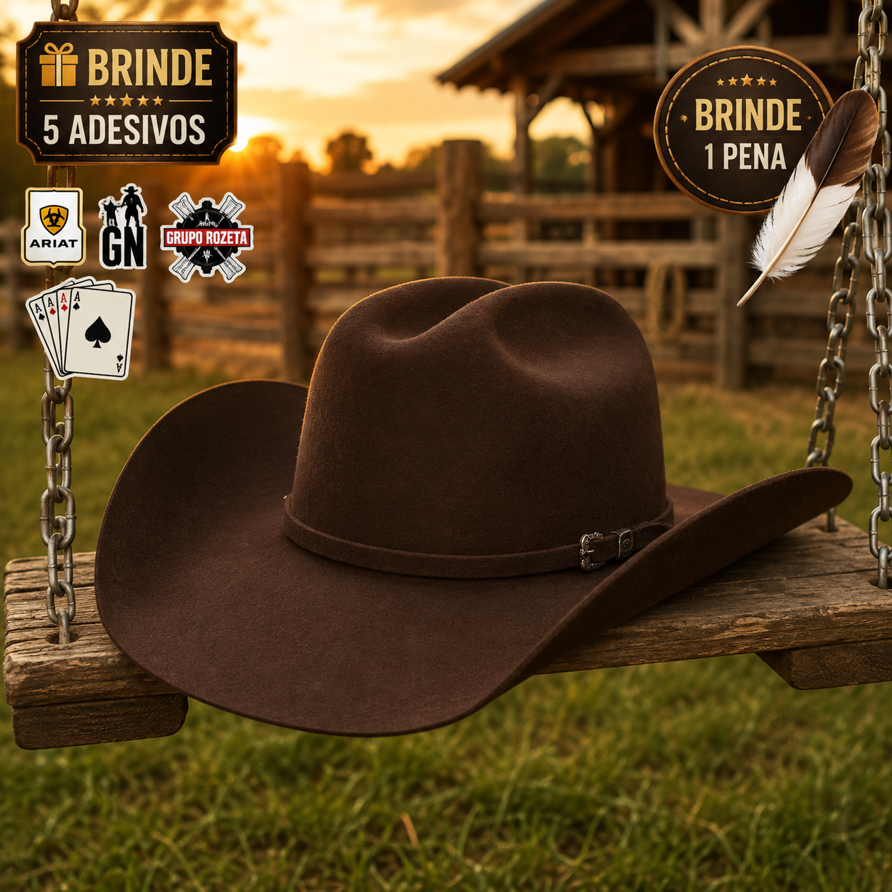 Chapeu Cury Americano Marrom