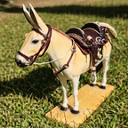 Miniatura Mula com Arreio Banana Completo – Artesanal - foto 2
