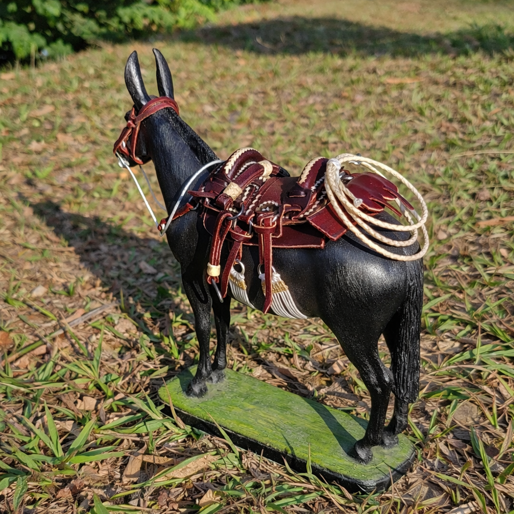 Miniatura Mula com Arreio Banana Completo – Artesanal - foto 2