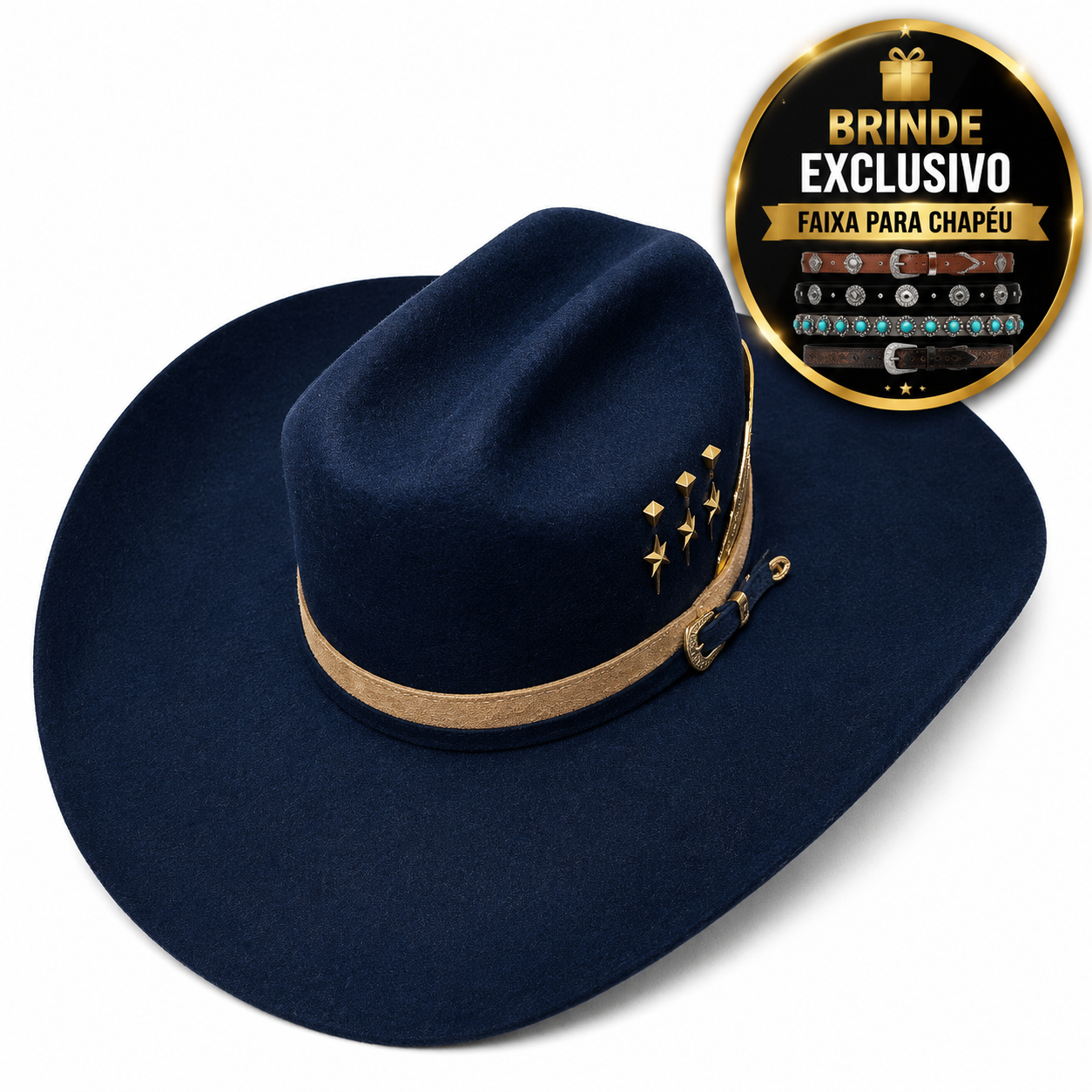 CHAPÉU BLUE NAVY 3 CRAVOS ABA 11 PERSONALIZADO + BRINDE