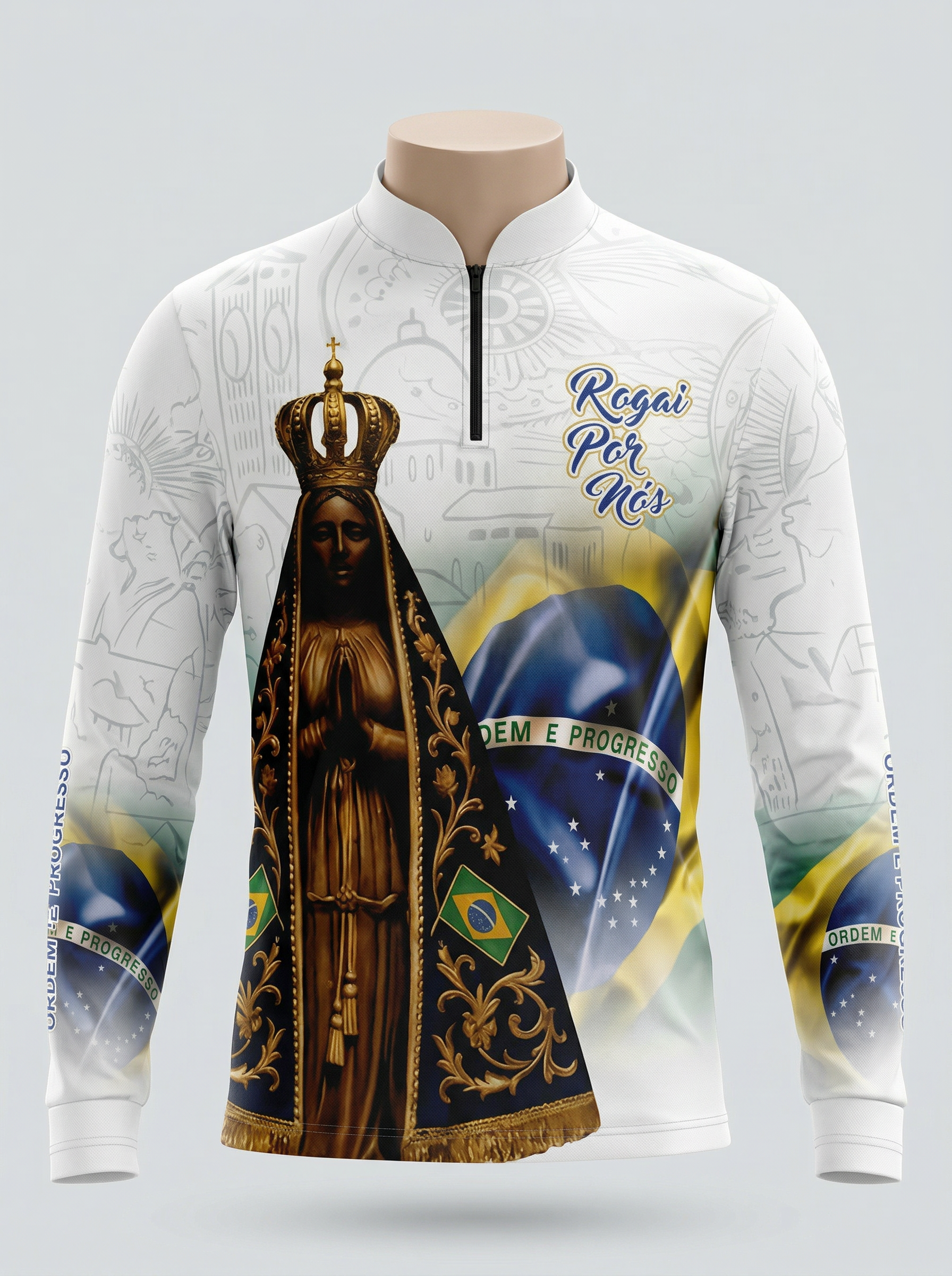 Camisa Nossa Senhora Aparecida Rogai Por Nós Manga Longa – COMPRE 1 LEVE 3