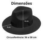 Chapéu Fedora Camurça Feltro Veludo Aba Reta Media Unissex - foto 5