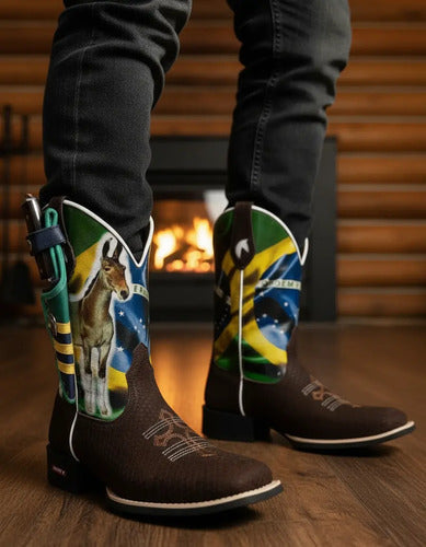 Bota Texana Country Muladeiros Do Brasil + Faca Brinde