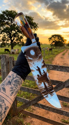 Faca Artesanal Premium “Pôr do Sol dos Pescadores” – Gravação em Alto Relevo - foto 3