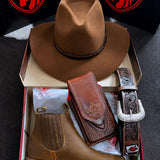 Kit Fazenda Country 4 Peças Chapéu Marrom