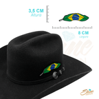 ADESIVO PARA CHAPÉU PENA BANDEIRA BRASIL - foto 2