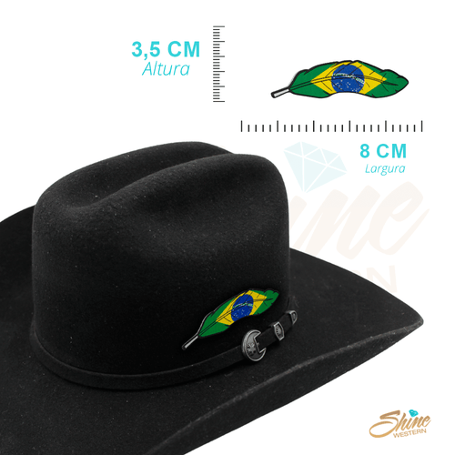 ADESIVO PARA CHAPÉU PENA BANDEIRA BRASIL - foto 2