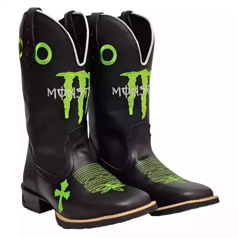 Bota Texana Monster Solado De Borracha Quadrada