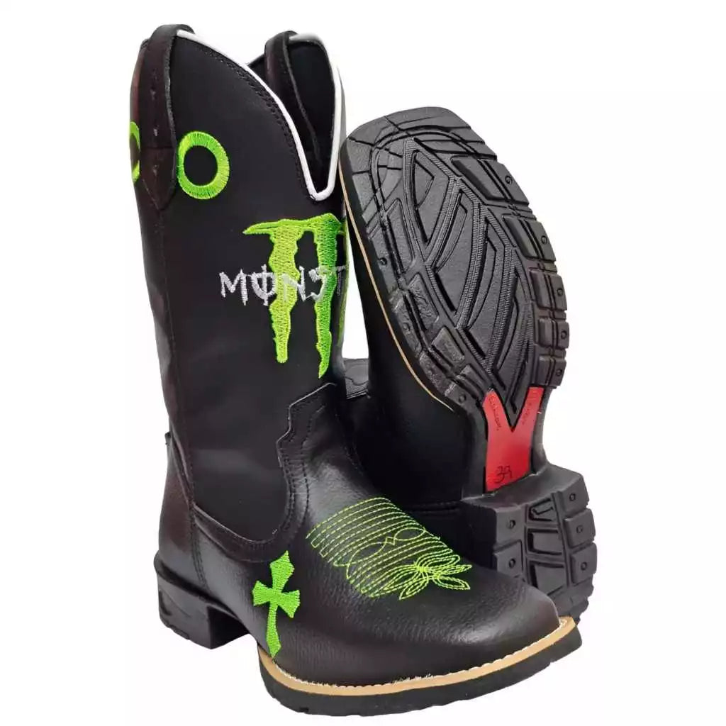 Bota Texana Monster Solado De Borracha Quadrada - foto 4